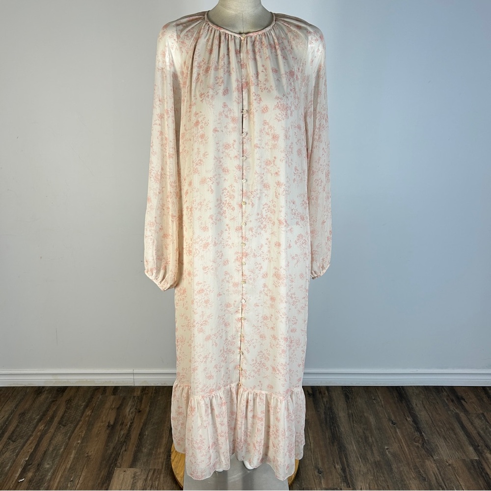 Wilfred Cream and Blush Floral Long Sleeve Maxi Dress